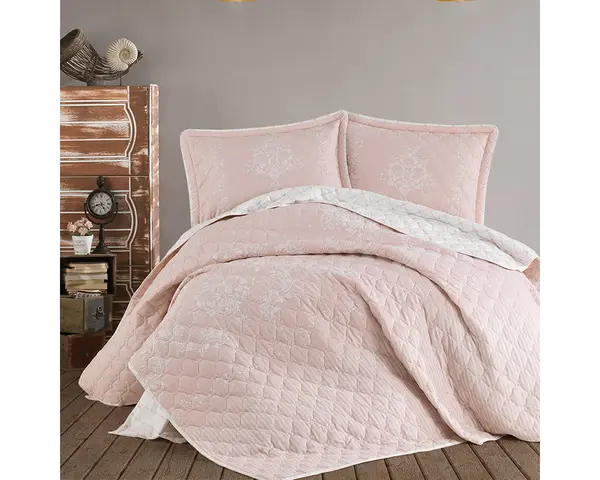 Cuvertura De Pat Clasy-Matlasata Lukka, 240x260 cm, 2 fete perna, bumbac, multicolor, reversibil