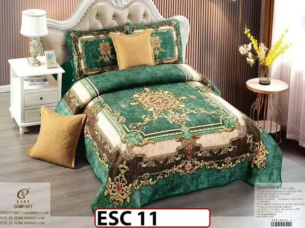 Cuvertură de pat din catifea cu 5 Piese - ESC 11