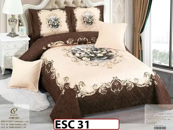 Cuvertură de pat din catifea cu 5 Piese - ESC 31