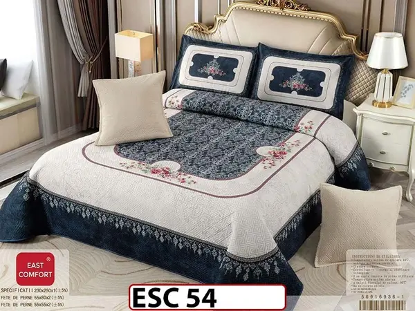 Cuvertură de pat din catifea cu 5 Piese - ESC 54