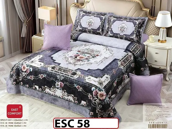 Cuvertură de pat din catifea cu 5 Piese - ESC 58