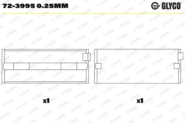 Cuzinet arbore cotit GLYCO 72-3995 0.25mm