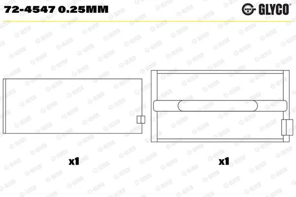 Cuzinet arbore cotit GLYCO 72-4547 0.25mm