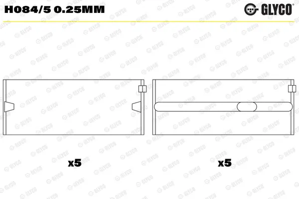 Cuzinet arbore cotit GLYCO H084/5 0.25mm