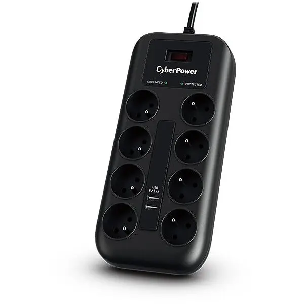 Cyber Power CyberPower Tracer III P0820SUF0-FR protector la supratensiune Negru 8 priza(i) AC 200 - 250 V 1,8 m
