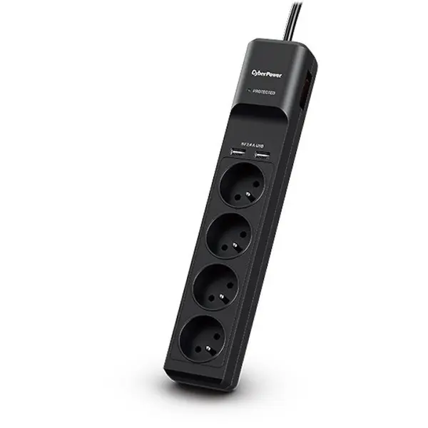 Cyber Power Prelungitor cu 4 prize, CyberPower, Plastic, Multipla, Negru