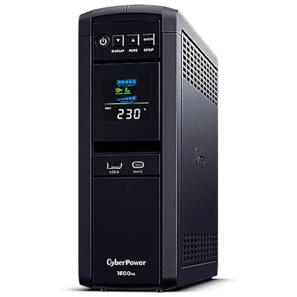 Cyber Power UPS CyberPower PFC Sinewave CP1600EPFCLCD, 1600VA/1000W, 4 Prize Schuko, Color LCD Display, AVR, GreenPower UPS™ Bypass Technology
