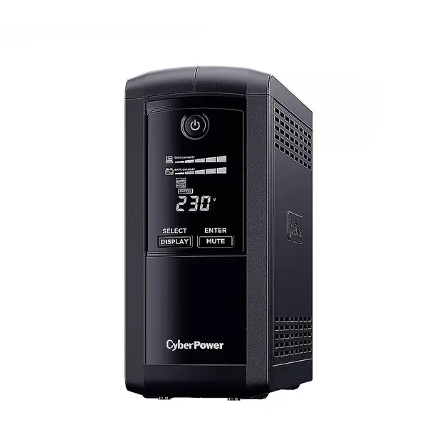 Cyber Power UPS CyberPower VP1000ELCD-FR, Line-Interactive, 1 kVA 550 W, 4 iesiri AC, Tower Negru