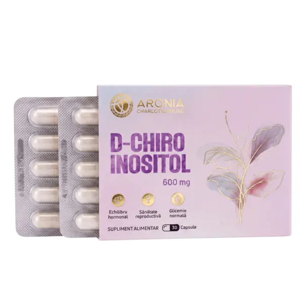 D-Chiro-Inositol 600 mg — 30 capsule pentru echilibru hormonal feminin, sănătate reproductivă și control glicemic