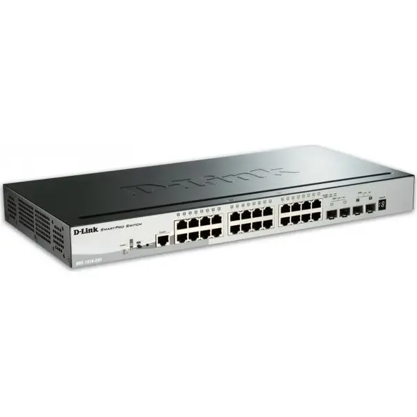 D-Link D-Link 28-Port 10/1000/1000 Mbps Gigabit Stackable Poe Layer 3 Smart Switch 2 10g Sfp+ Si 2 Sfp Porttal (Dgs-1510-28p)