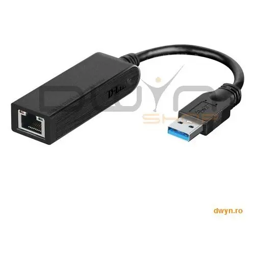 D-Link D-Link, Adaptor USB 3.0 to 10/100/1000M (Placa de retea Gigabit pe USB 3.0)