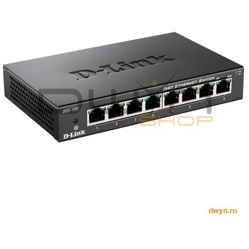 D-Link D-Link, Switch Desktop 8 porturi 10/100 - Metal Housing