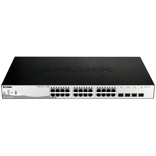 D-Link PoE+ (Power Over Ethernet) Switch Smart 28-port-uri PoE+ Gigabit + 4 SFP ports, D-Link DGS-1210-28MP