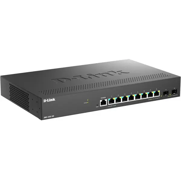 D-Link Switch D-Link 2.5Gigabit DMS-1250-10S, 8P-GB 2P-SFP smart managed POE, Negru