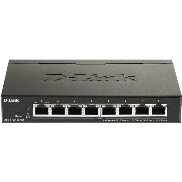 D-Link Switch D-Link DGS-1100-08PV2, 8 Porturi Gigabit