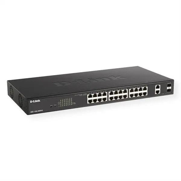 D-Link Switch D-Link DGS-1100-26MPV2, 24 Porturi, Gigabit, PoE