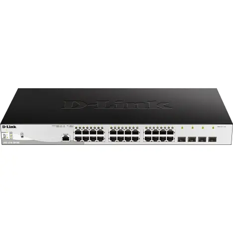 D-Link Switch D-Link DGS-1210-28P/ME/E, 24 porturi Gigabit PoE+, 4 porturi SFP, Managed