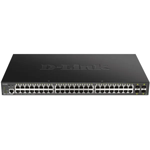 D-Link Switch D-Link DGS-1250-52XMP, 48 Porturi Gigabit, 4 Porturi 10 Gigabit SFP+
