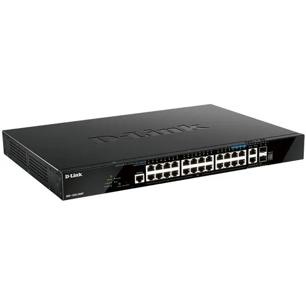 D-Link Switch D-Link DGS-1520-28MP network Managed L3 Gigabit Ethernet (10/100/1000) Power over Ethernet (PoE) 1U Black