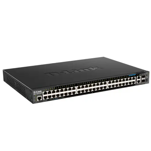 D-Link Switch fara management D-Link DGS-1520-52MP/E, negru