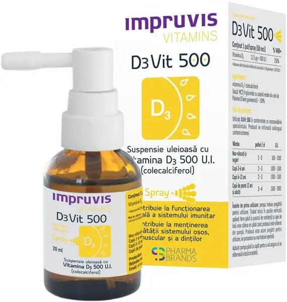 D3Vit 500 Spray, 20 ml, Impruvis
