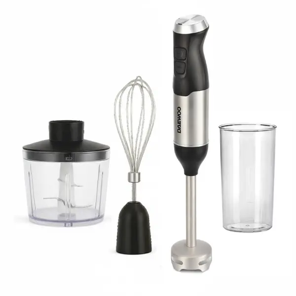 Daewoo Mixer vertical Daewoo DHB60BX, putere 600 W, tija detasabila din inox, 2 trepte de viteza, lama din inox, pahar gradat, Inox