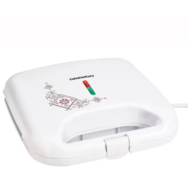 Daewoo Sandwich maker Daewoo DSM25TR, 800 W, design traditional, placi neaderente, termostat, CoolTouch, Alb