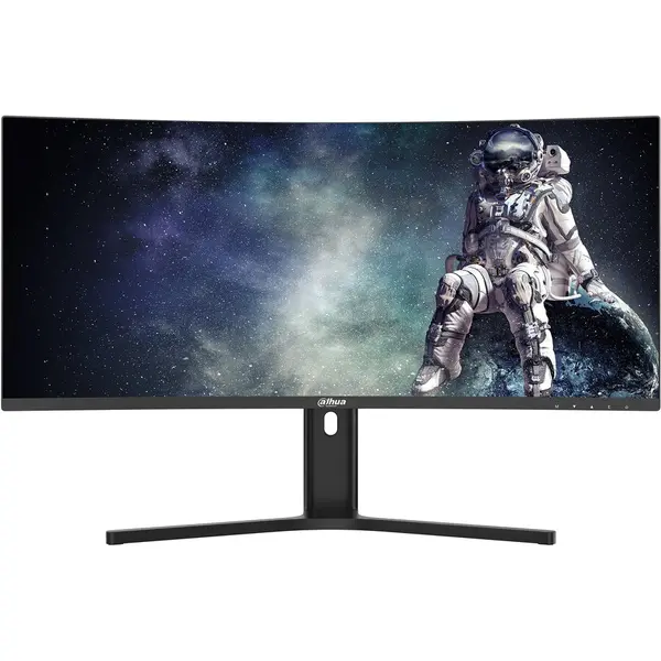 Dahua Monitor LED Dahua DHI-LM34-E330CA, 34, WQHD (3440x1440), Curbura 1500R, VA, 200Hz, 1ms MPRT, Flicker-Free, Low Blue Light, HDR10, 2xHDMI 2.0, 2xDP 1.4, Audio, Vesa 100x100mm, Negru