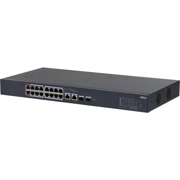 Dahua Switch DAHUA CS4218-16ET-240, 2 porturi Combo(RJ45/SFP), 16 porturi PoE, 240 W, Management L2