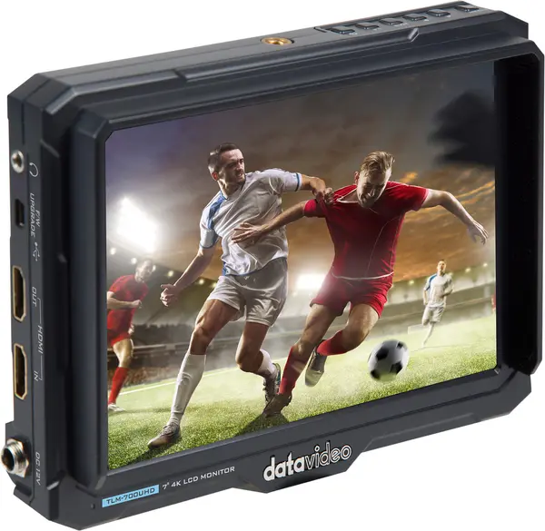 Datavideo TLM-700UHD Monitor Field 7 inch IPS, Rezolutie 1920x1200, HDMI 2.0 4K In/Loop, Luminozitate 450 nits, Focus Peaking