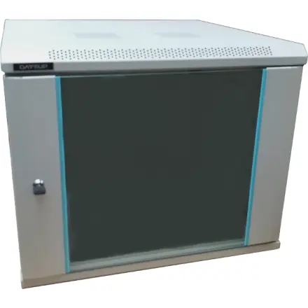 Dateup Cabinet metalic DATEUP MP.6606.9000 6U, Wall mount, 600 x 600, Glass door, Panouri laterale detasabile, Gri