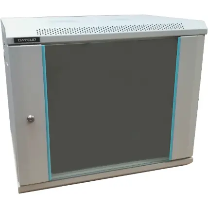 Dateup Cabinet metalic DATEUP MP.6609.9000 9U, Wall mount, 600 x 600, Glass door, Panouri laterale detasabile, Gri