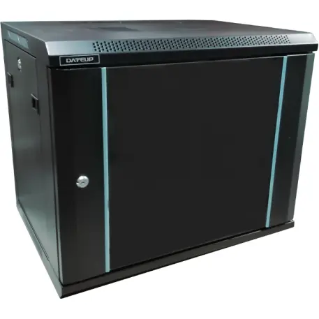 Dateup Cabinet metalic DATEUP MP.6609.9001 9U, Wall mount, 600 x 600, Glass door, Negru
