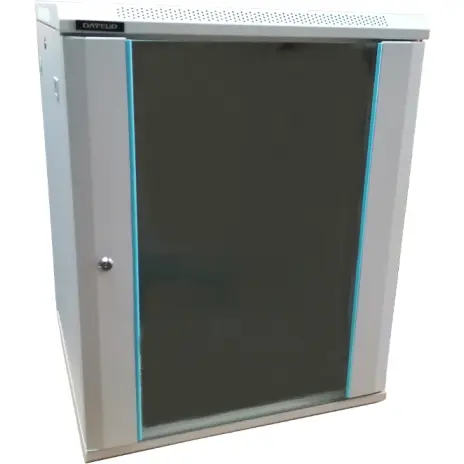Dateup Cabinet metalic DATEUP MP.6615.9000 15U, Wall mount, 600 x 600, Glass door, Panouri laterale detasabile, Gri