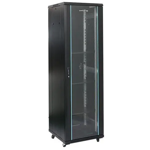 Dateup Cabinet metalic DATEUP MS2.6832.9001 32U, Stand alone, 600 x 800, Glass door, Panouri laterale detasabile, Negru
