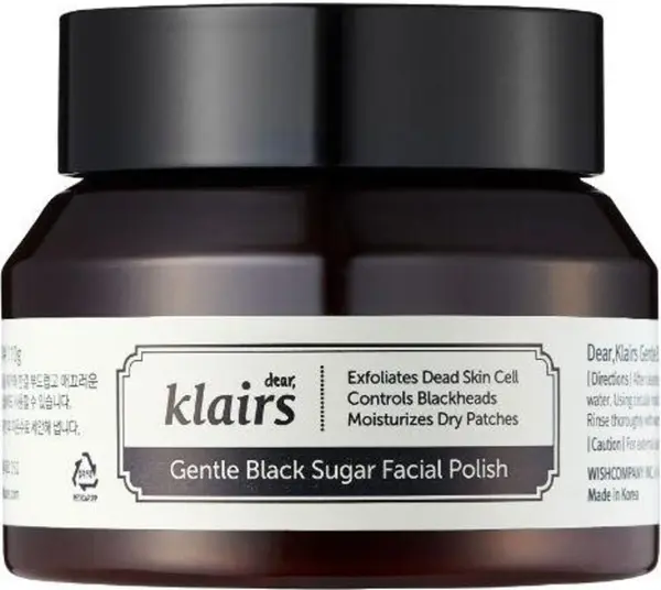 Dear Klairs Gentle Black Scrub facial cu zahar brun, 110 g