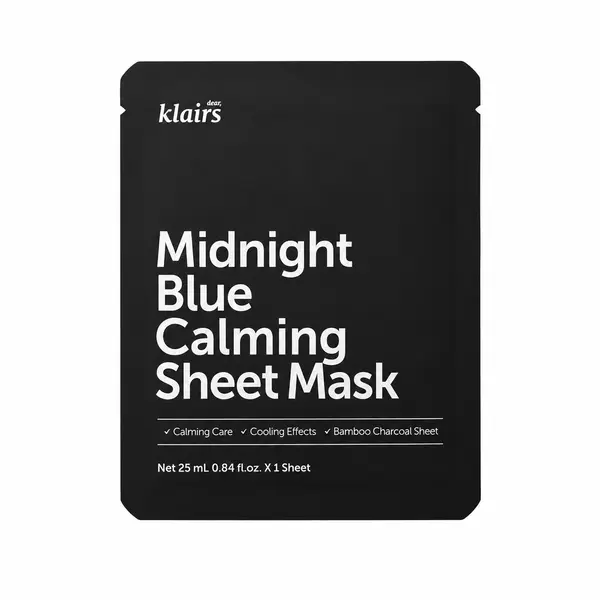 Dear, Klairs – Midnight Blue Calming Sheet Mask, 1 sheet