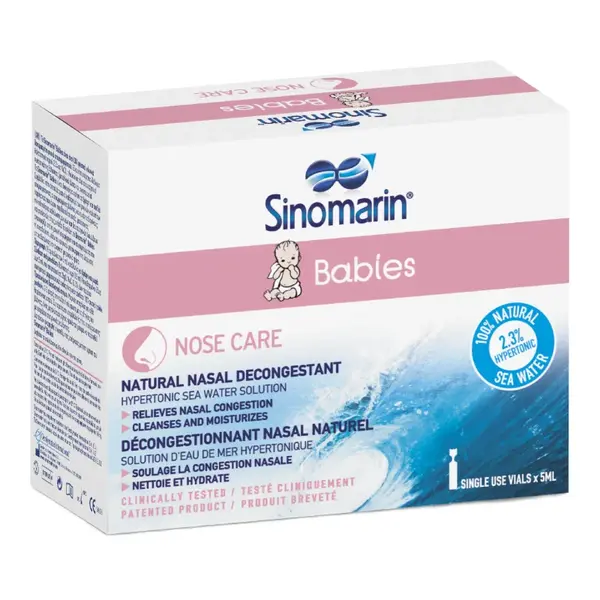 Decongestionant nazal hipertonic Babies, 18 flacoane*5ml, Sinomarin