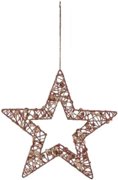 Decorare Eurolamp - Stea cu paiete, 25 cm, Șampanie