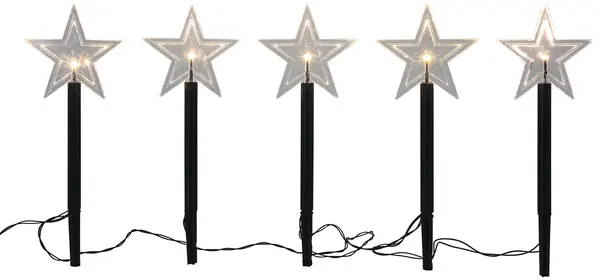Decorație cu LED HIT - Stele, 5 bucăți, IP44, 3 x AA