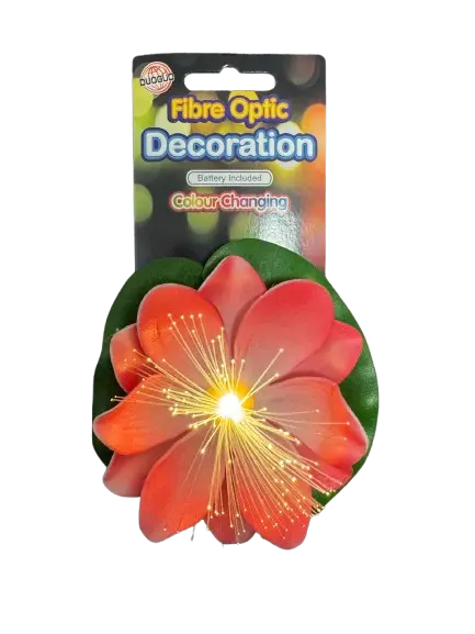 Decoratiune artificiala cu led nufar, plastic,diverse culori, 11 cm