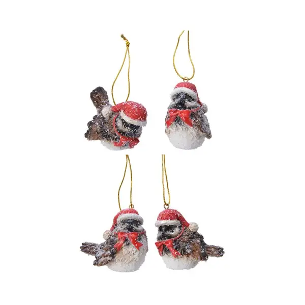 Decoratiune - Bird with Santa Hat - mai multe modele | Kaemingk