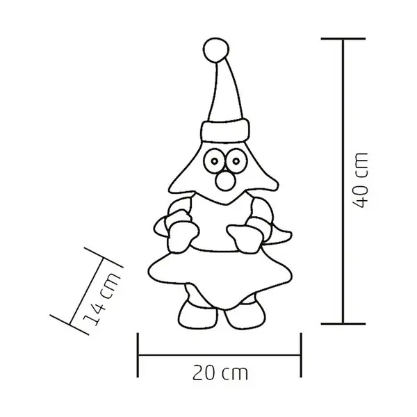 Decoratiune brad de craciun, canta si danseaza, material textil, 40 cm
