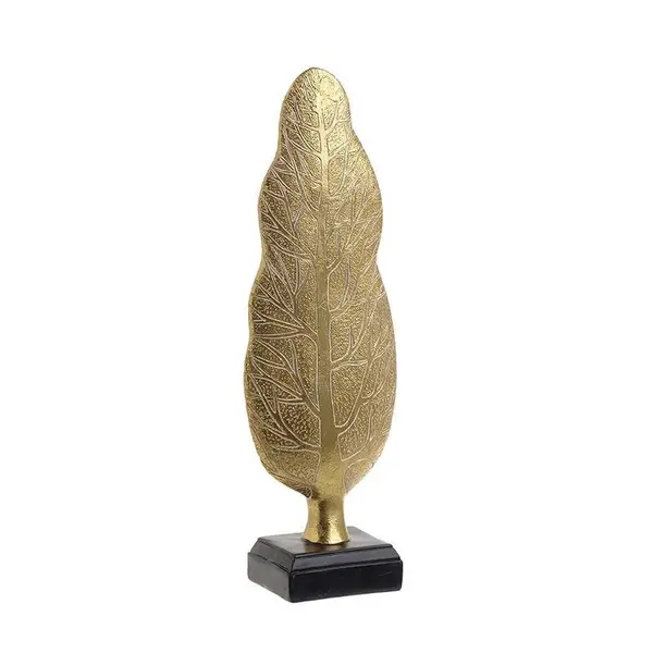 decoratiune copac din rasina, negru/gold, 10 x 7 x 32 cm