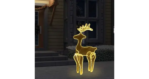 Decoratiune de Craciun ren cu plasa, 306 LED-uri, 60x24x89 cm