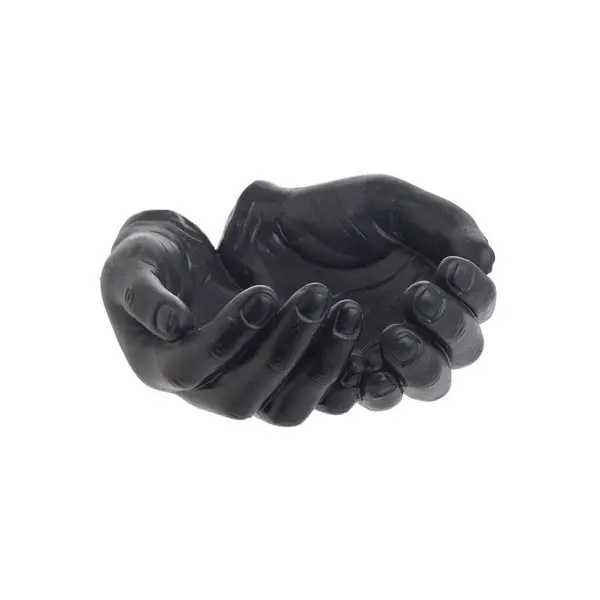 decoratiune de masa din rasina, maini, culoare neagra, 19x17x12 cm