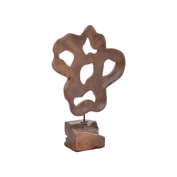 Decoratiune de masa Strab lemn Natural tec-metal, 49x15x70 cm