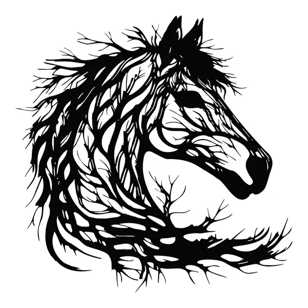 Decoratiune de perete din metal, Horsy, Negru, 0.2x60x60 cm