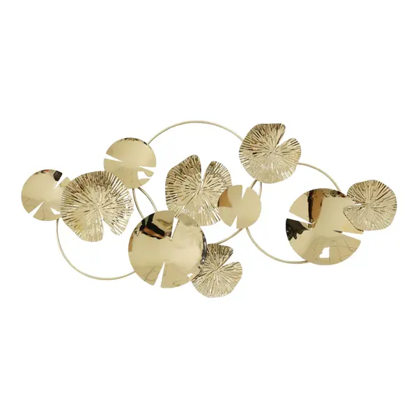 Decoratiune de perete din metal Lacy metal, Auriu, 118x57x5 cm