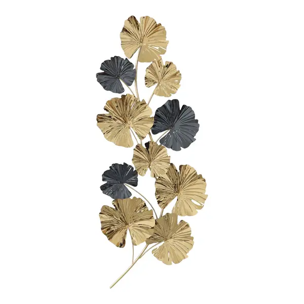 Decoratiune de perete din metal Patrick, Auriu, 59x132x5 cm